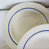 Set of 5 vintage flat plates from Grimaud Strasbourg, Poitiers model, porcelain