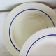 Set of 5 vintage flat plates from Grimaud Strasbourg, Poitiers model, porcelain