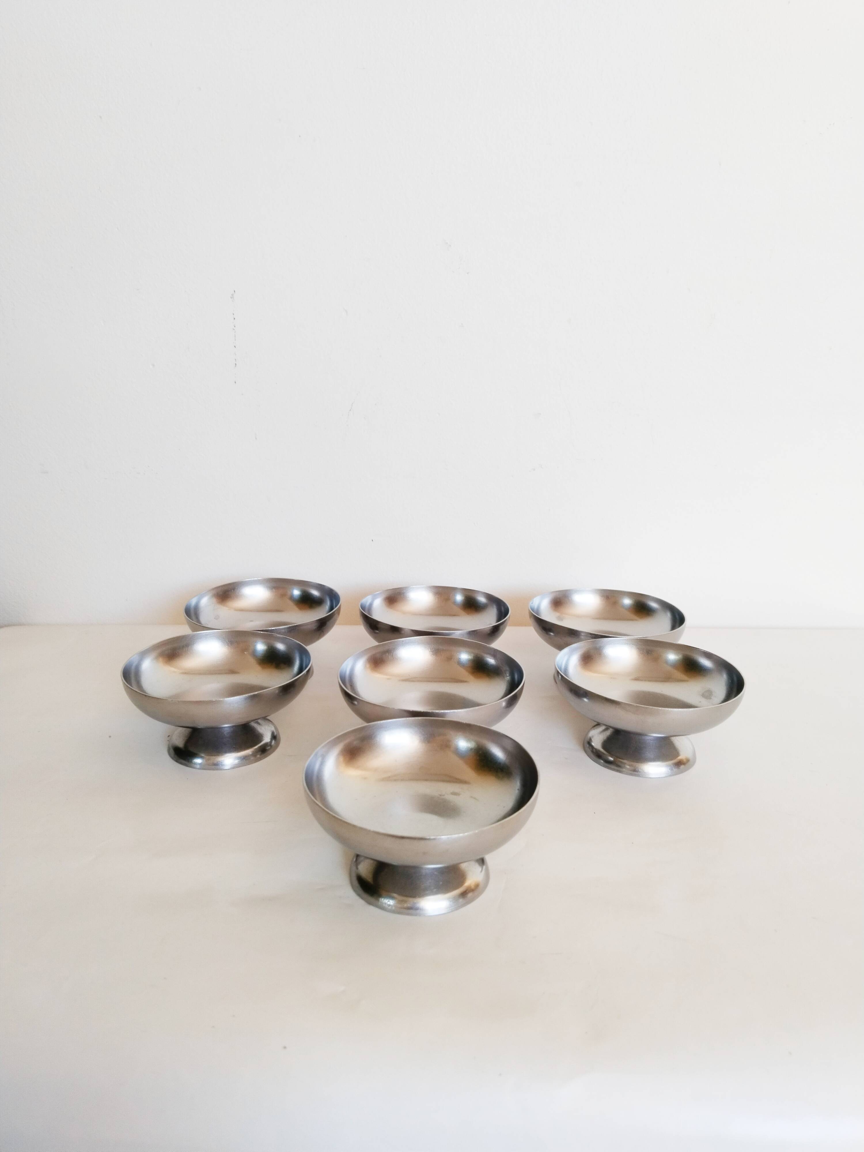 Lot De 6 Coupes à Glace Vintage En Inox 18/10 – Made In France