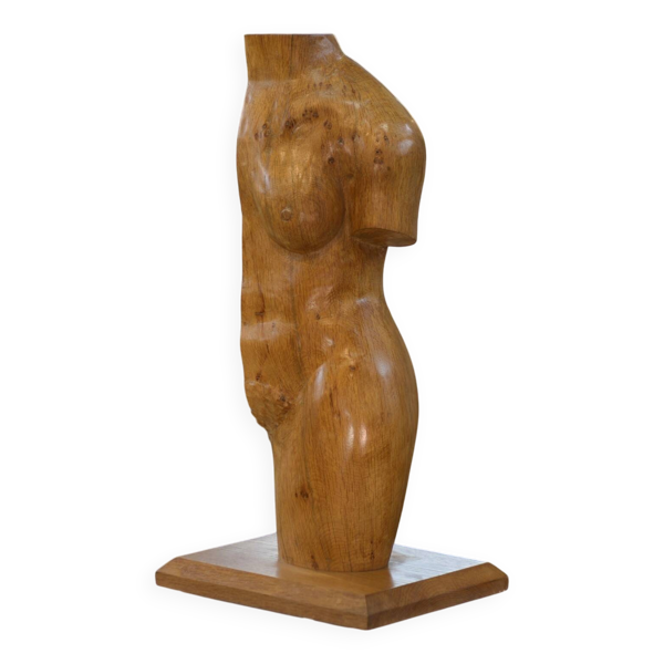 Sculpture nu en chêne 1960’s