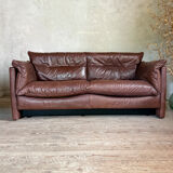 Vintage leather sofa Ligne Roset