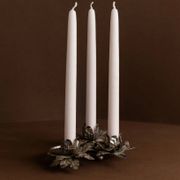 Silver-plated Metal Candlestick with 3 Flower Cups - Vintage Mid-Century Italian Design (1960s)