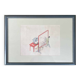 Chinese, Asian woodcut print in wooden frame