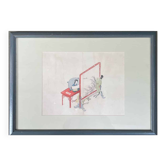 Chinese, Asian woodcut print in wooden frame