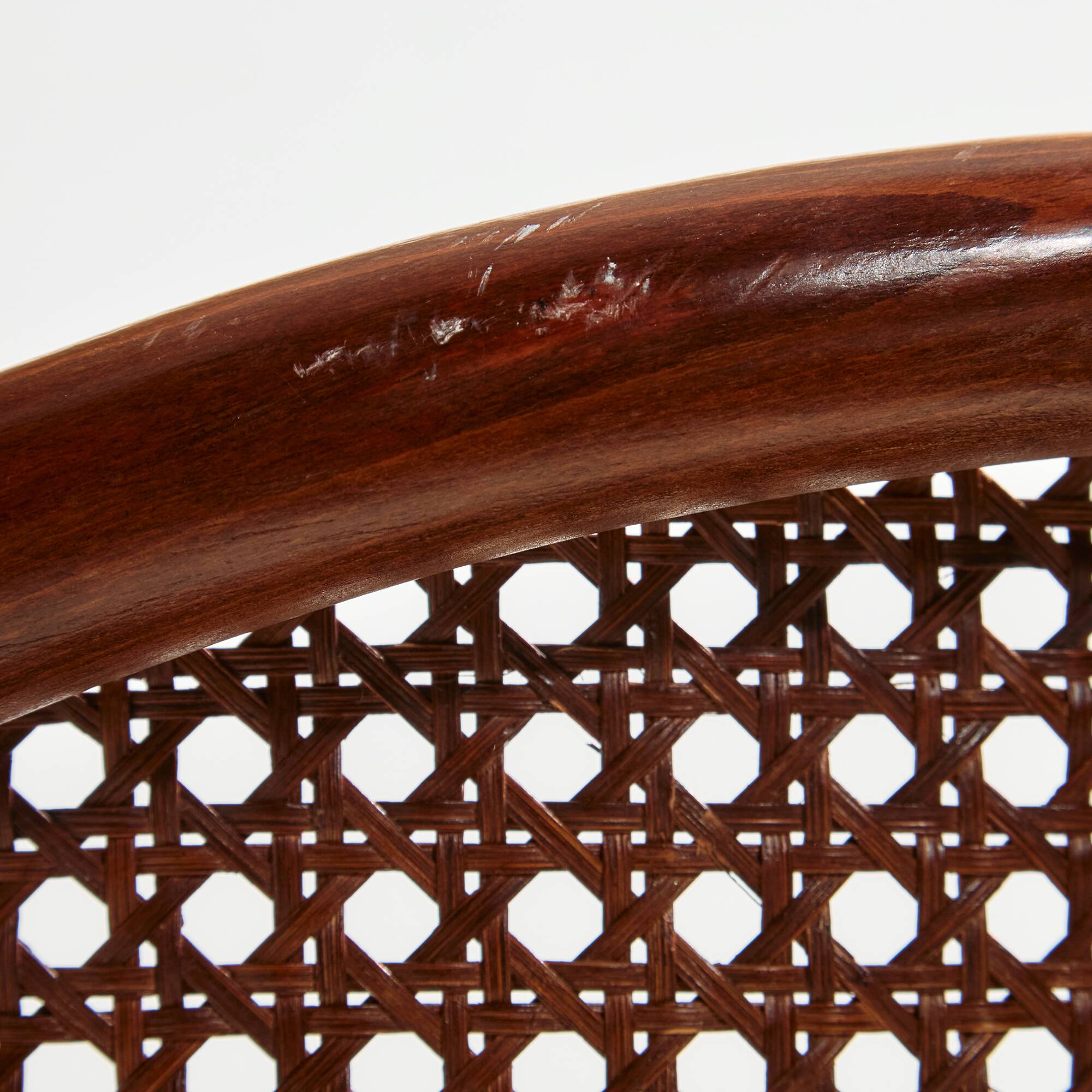 Armchair in beech and rattan