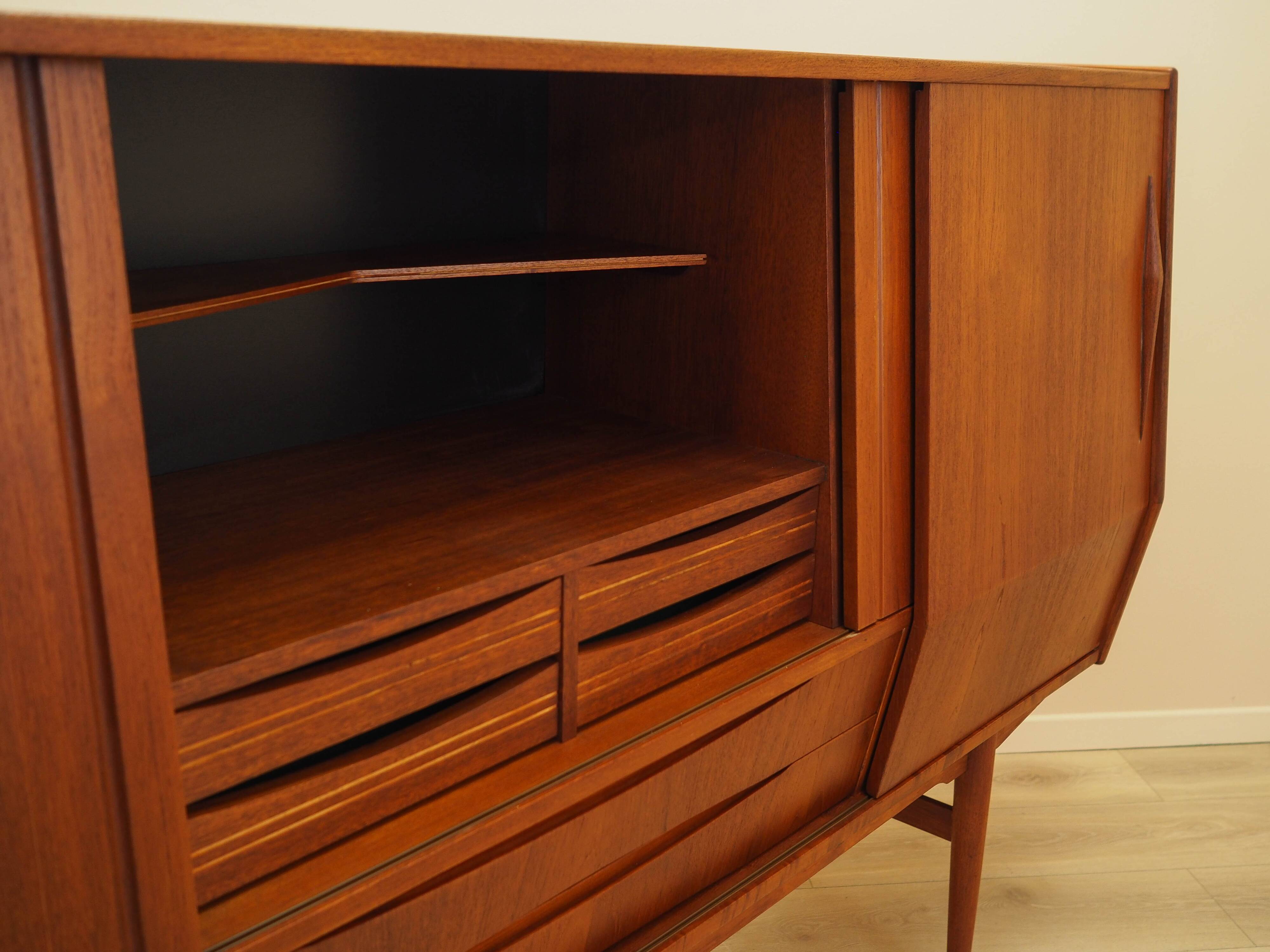 Teak highboard, Danish design, 1960s, made in Denmark