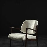 Fauteuil lounge vintage scandinave moderne en teck Domus par Inge Andersson pour Bröderna Andersson