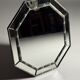 Octagonal faux bamboo mirror silver colour