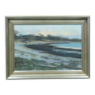 Jacques Zadig, Scandinavian Modern Landscape, Oil on Canvas, Framed