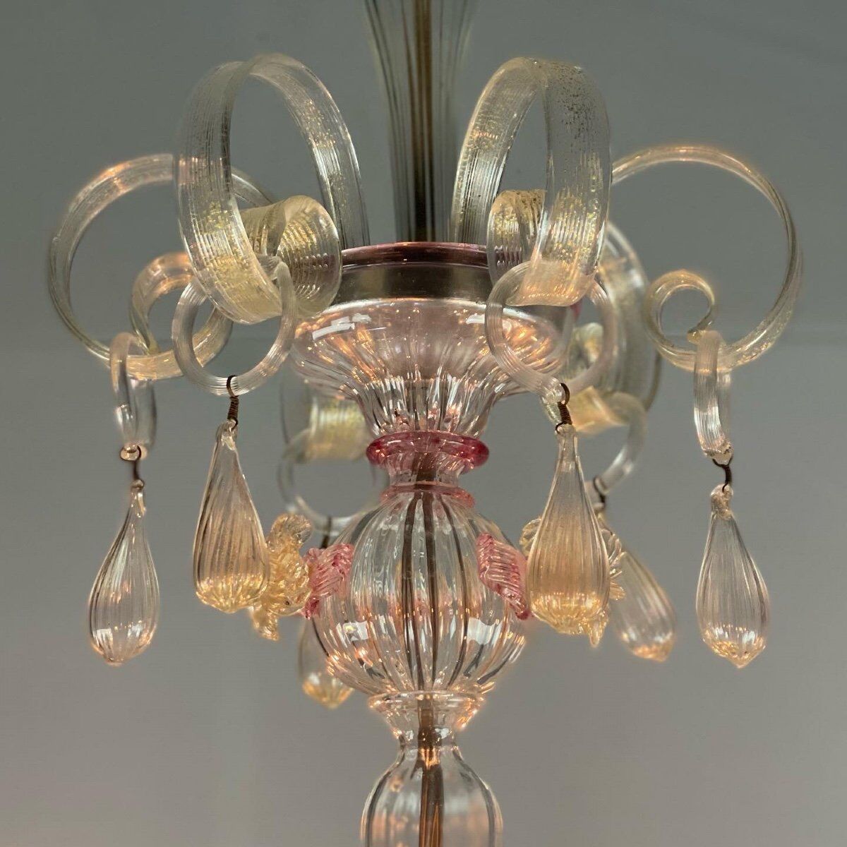 Lustre Rezzonico en verre de Murano, 6 bras de lumière, Venise