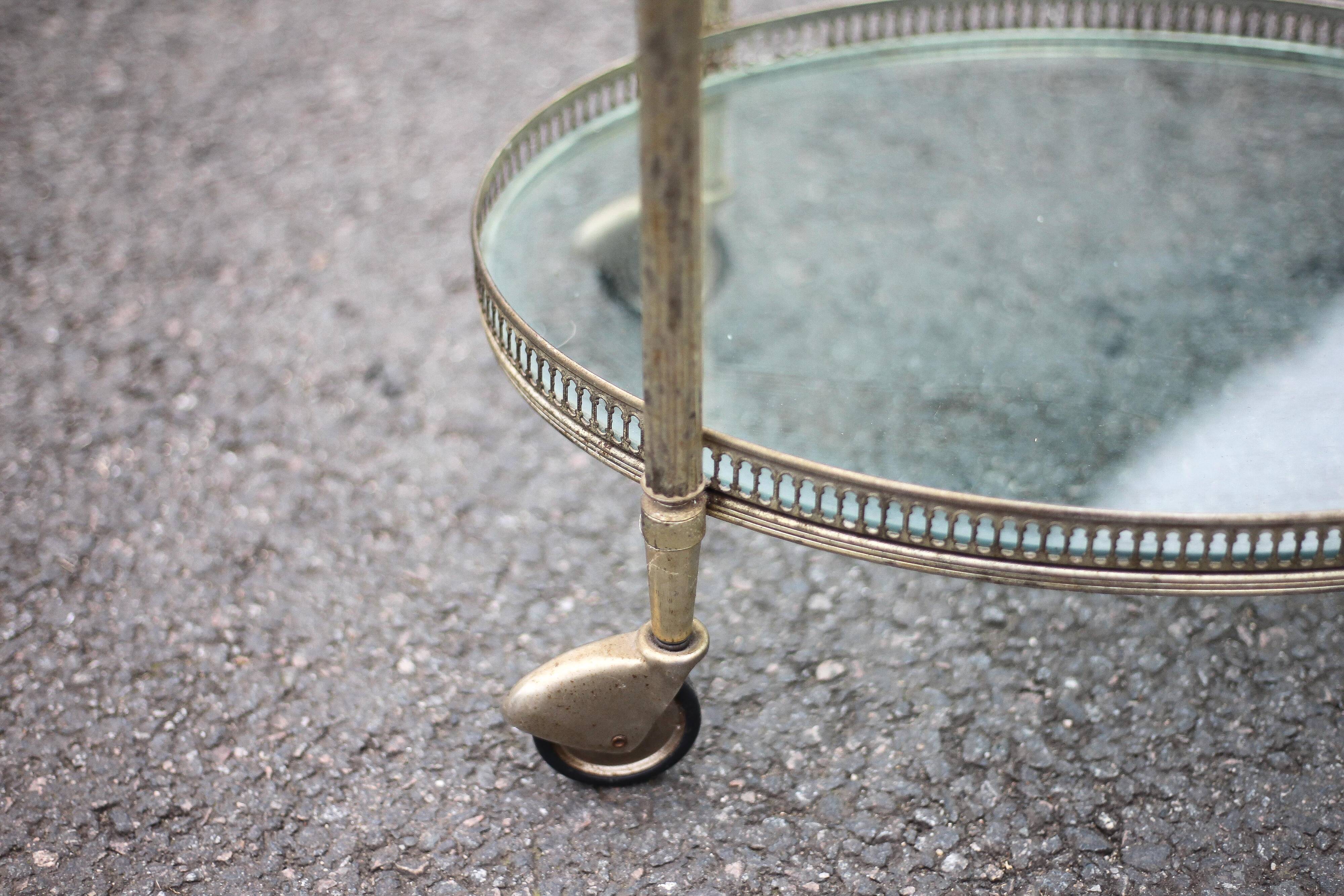 Vintage serving trolley, living room furniture, oval serving trolley, occasional furniture, shelf, bar on wheels