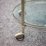 Vintage serving trolley, living room furniture, oval serving trolley, occasional furniture, shelf, bar on wheels