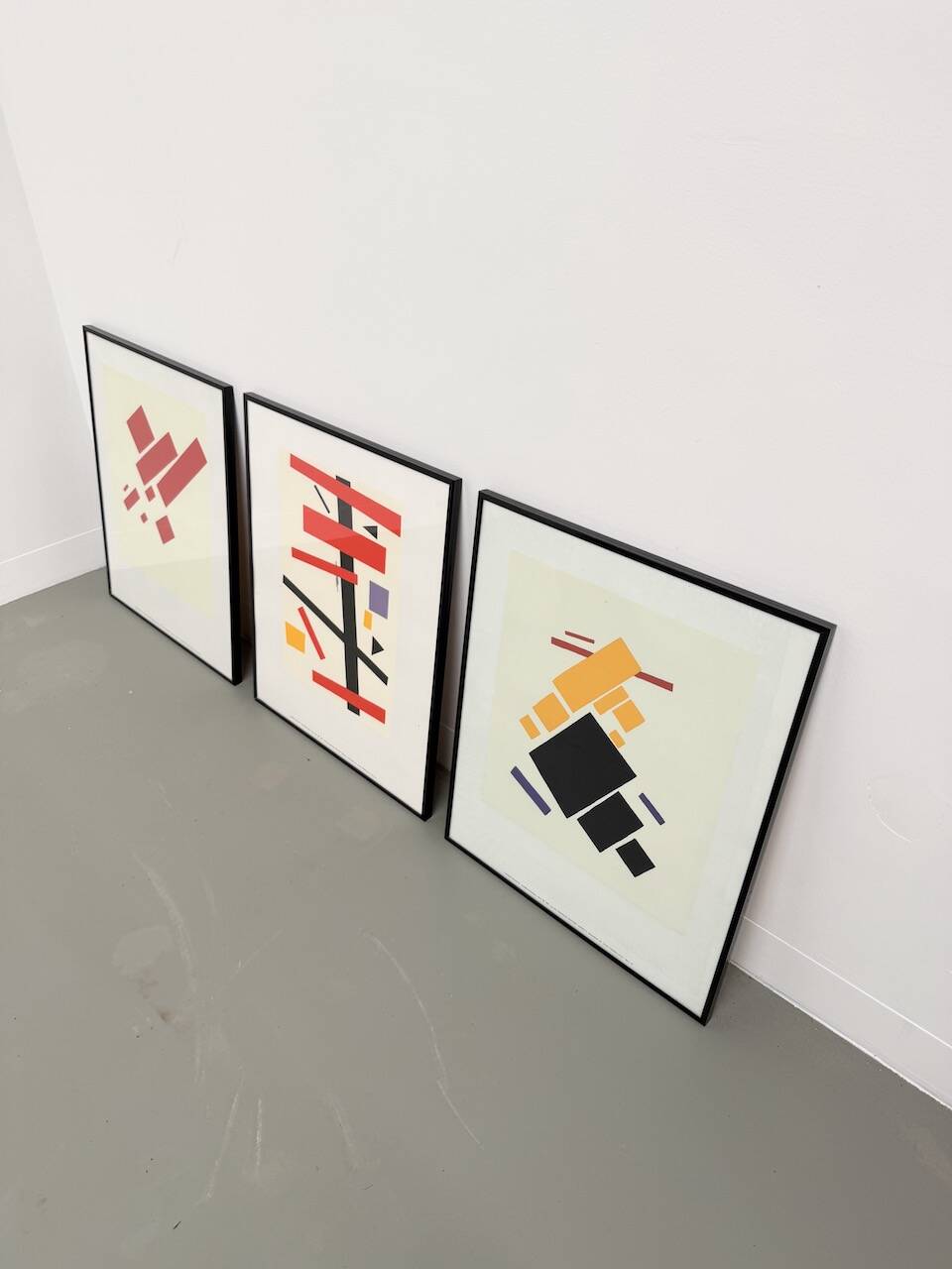 Set of 3 frames with Casimir Malevic lithographs