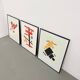 Set de 3 cadres avec lithographies Casimir Malevic