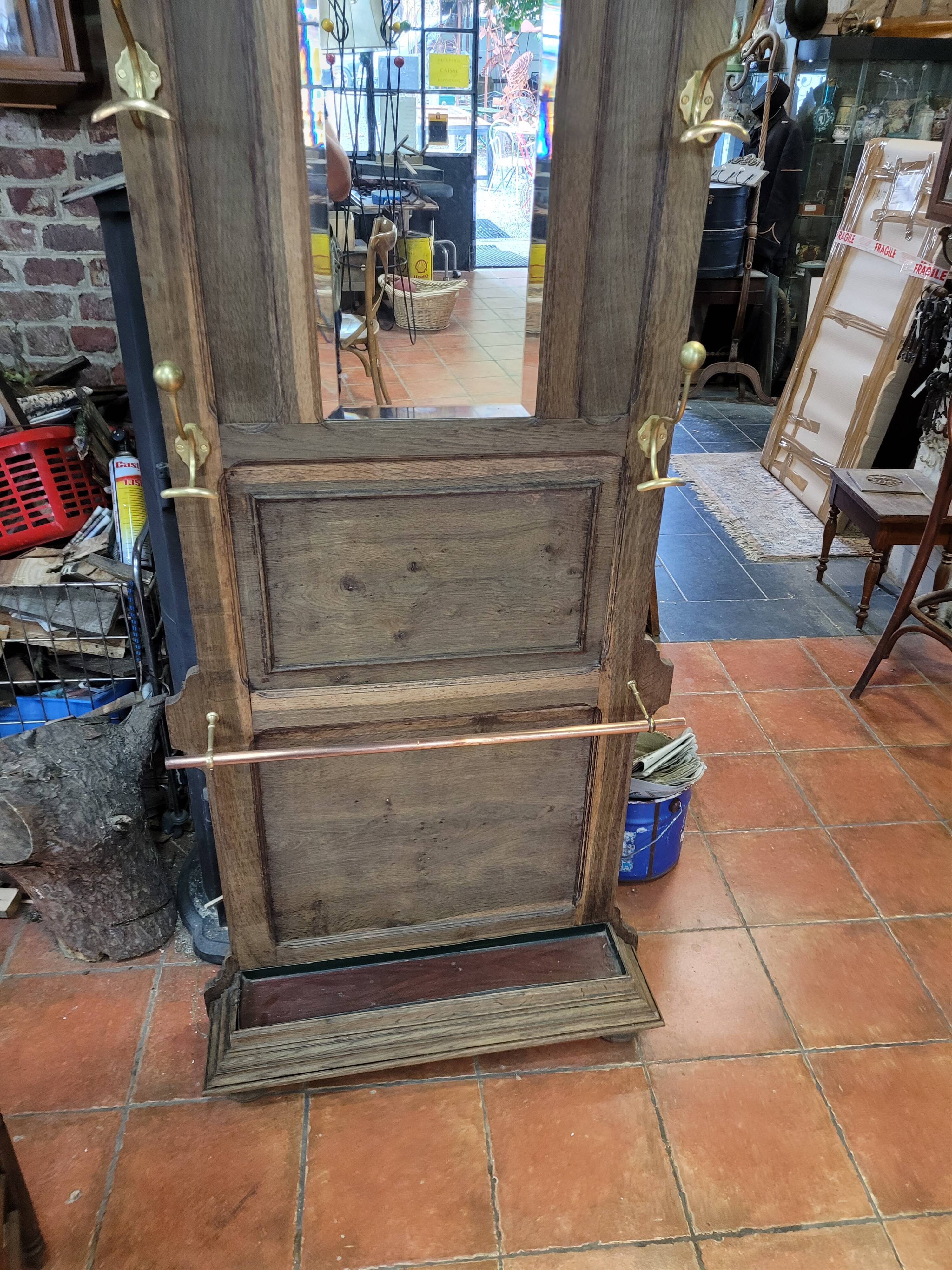 Oak coat rack