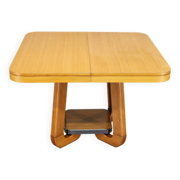 Table à manger extensible italienne des années 1970 avec finition érable