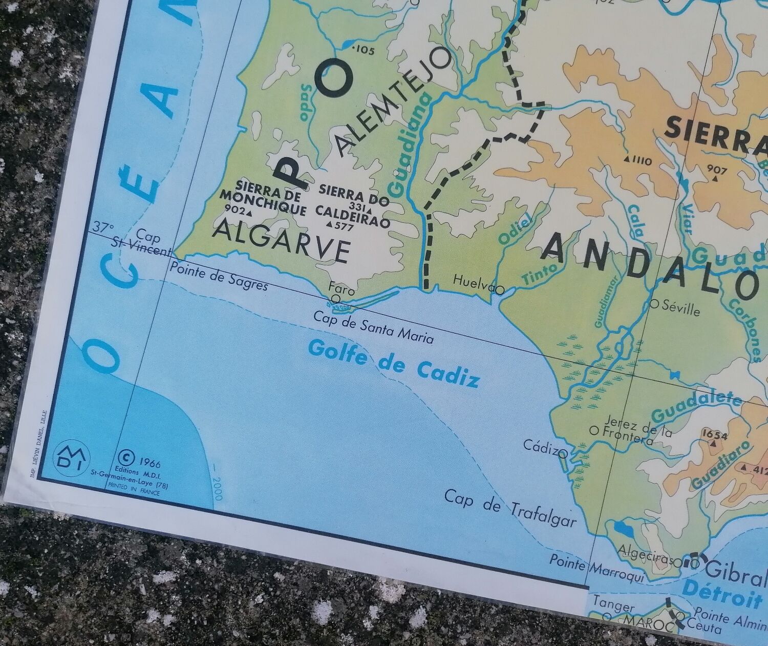 Ancienne carte MDI Espagne-Péninsule Ibérique