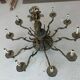 Antique gilded bronze chandelier with 10 branches - Decorative, needs restoration.