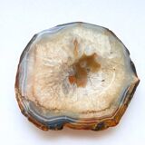 Vintage blue crystal agate slice ashtray 1960s