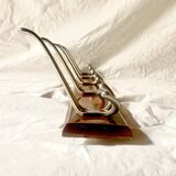 Vintage wooden wall coat rack - 5 hooks