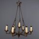 Antique wrought iron chandelier with 7 lights, Italy, 19th century.