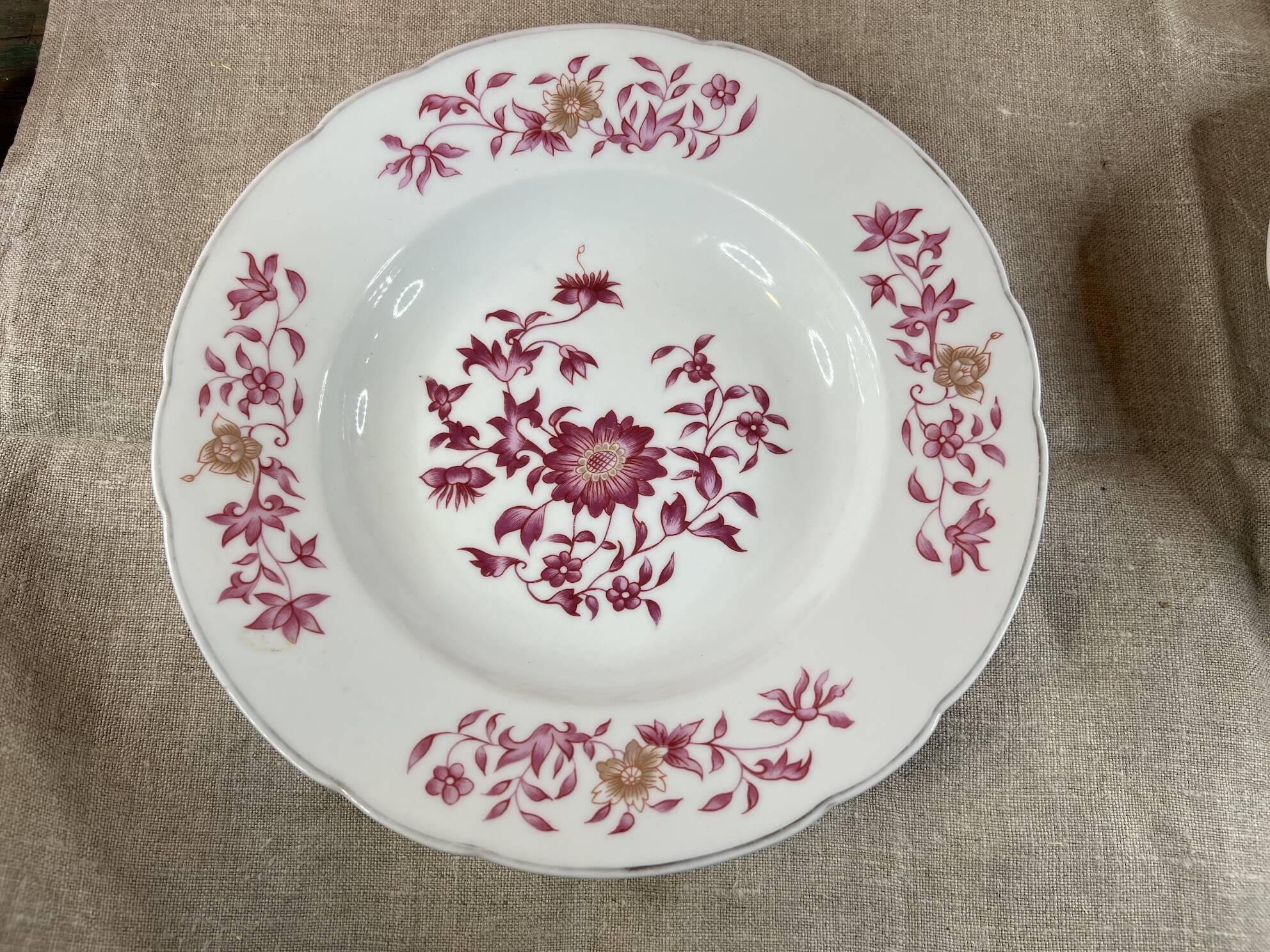 2 Christofle soup plates by Bernardaud Limoges