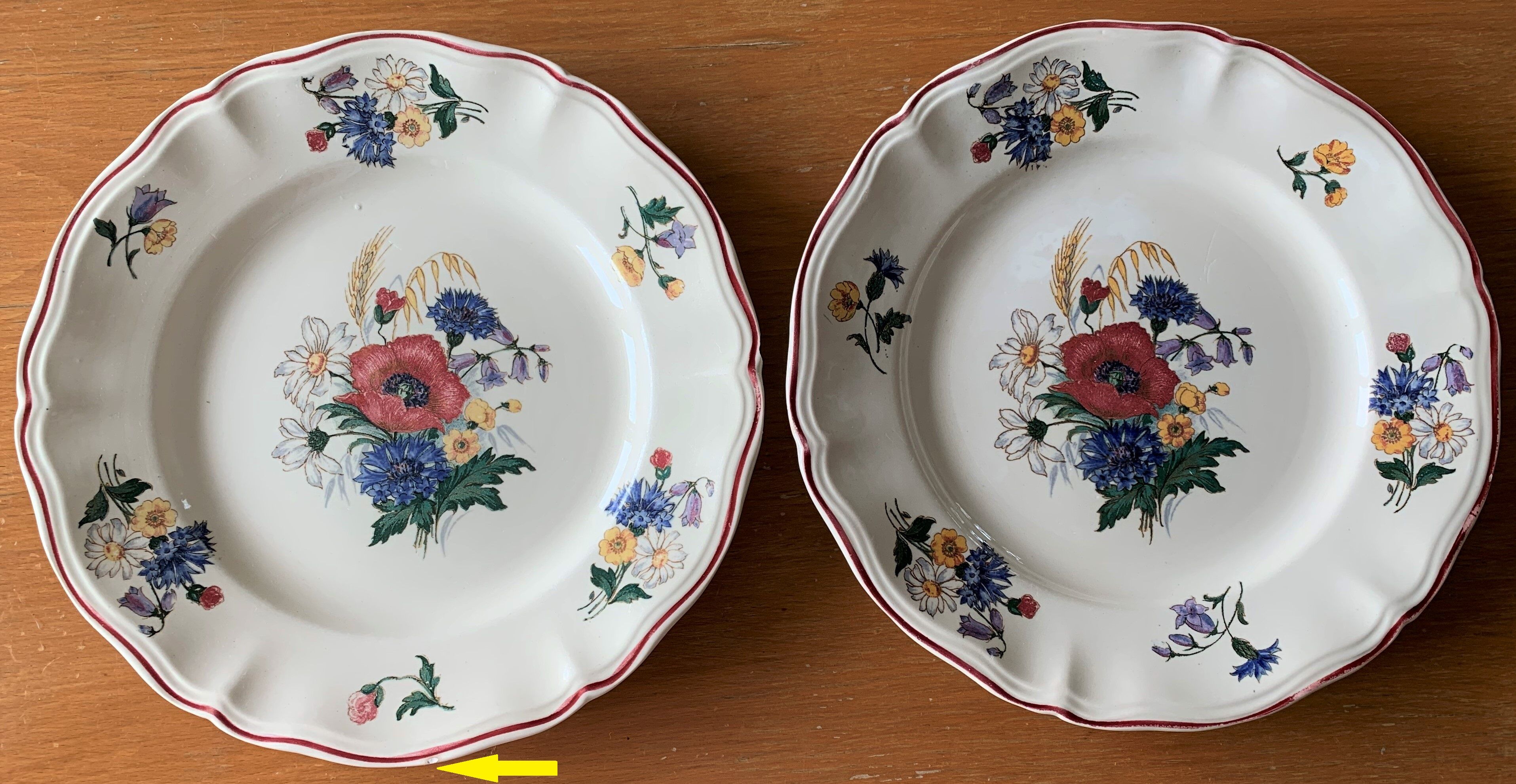 8 old plates in earthenware from Sarreguemines