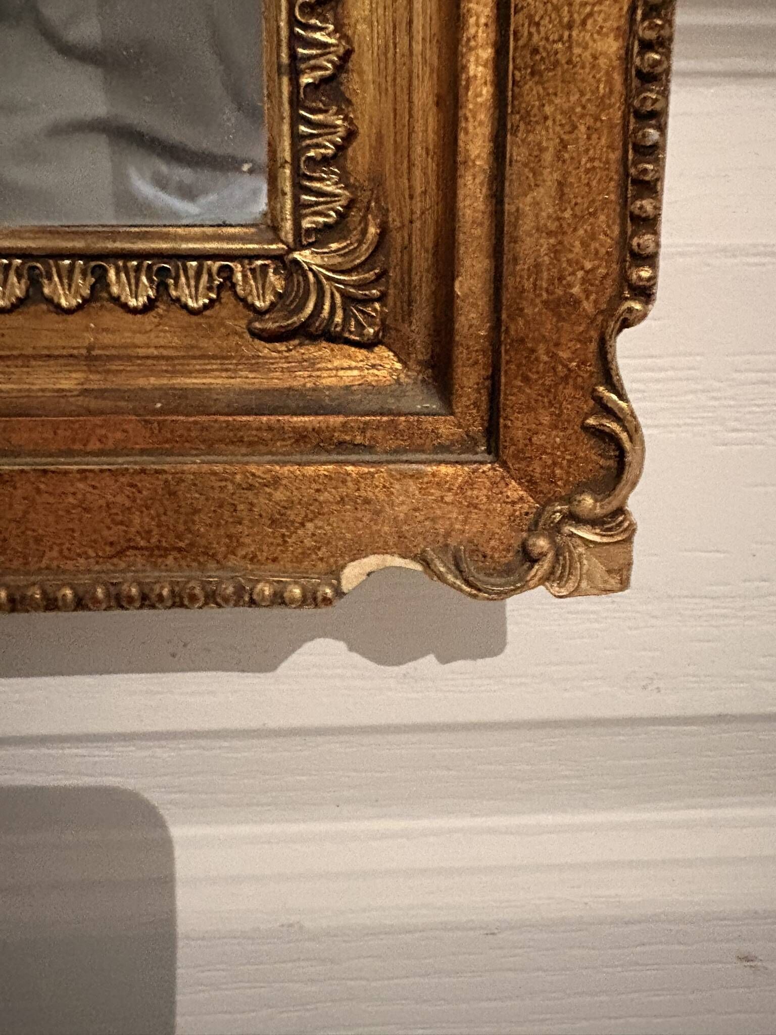 Antique Rectangular Wall Mirror Gold Wood Louis XV XVI Moulding 100x40cm