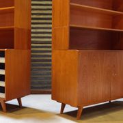 High buffet Biblitheque compass feet U 450 by Jiri Jiroutek for Interier Praha 1960