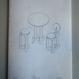 Rare pair of 'Plakhout' Side Chairs by Henk Lampe. 1979