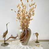 Vintage stoneware vase with draped effect glaze