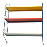 Vintage metal bookshelf in De Stijl colors, 1950s Pilastro Tomado style