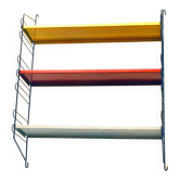 Vintage metal bookshelf in De Stijl colors, 1950s Pilastro Tomado style