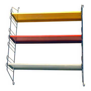 Étagère en métal aux couleurs De Stijl, style Pilastro Tomado, années 1950