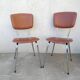 Set of 2 kitchen chairs in imitation leather from the 60s and 70s