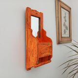 Vintage teak barber mirror 50s