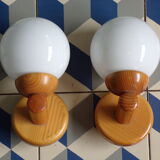 Pair of pine scndivave sconces