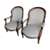 Pair of walnut armchairs mark from the 19th century