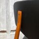 Set of 4 Scandinavian teak and black skai chairs