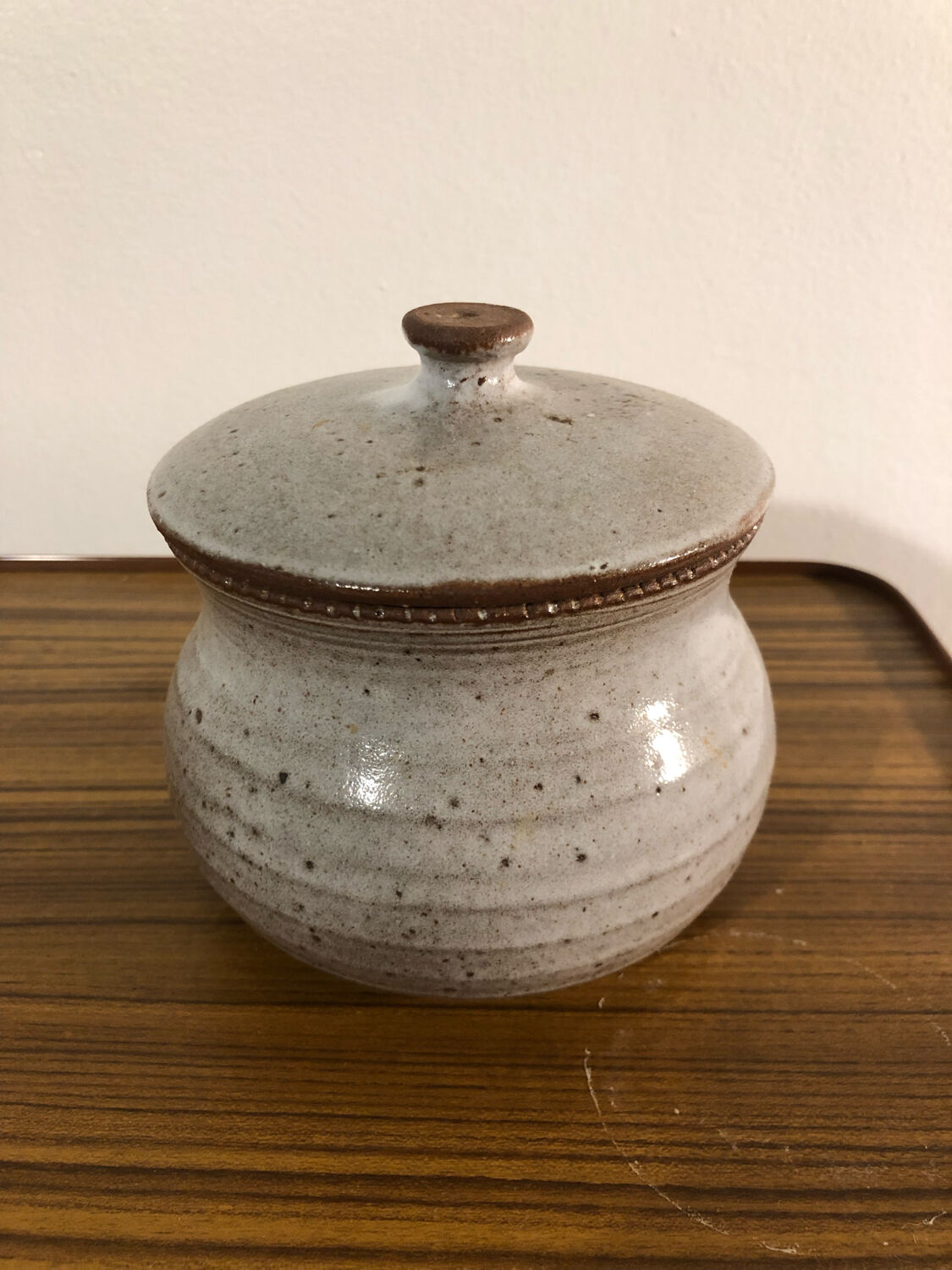 Sandstone pot signed by the owl by Norbert Pierlot