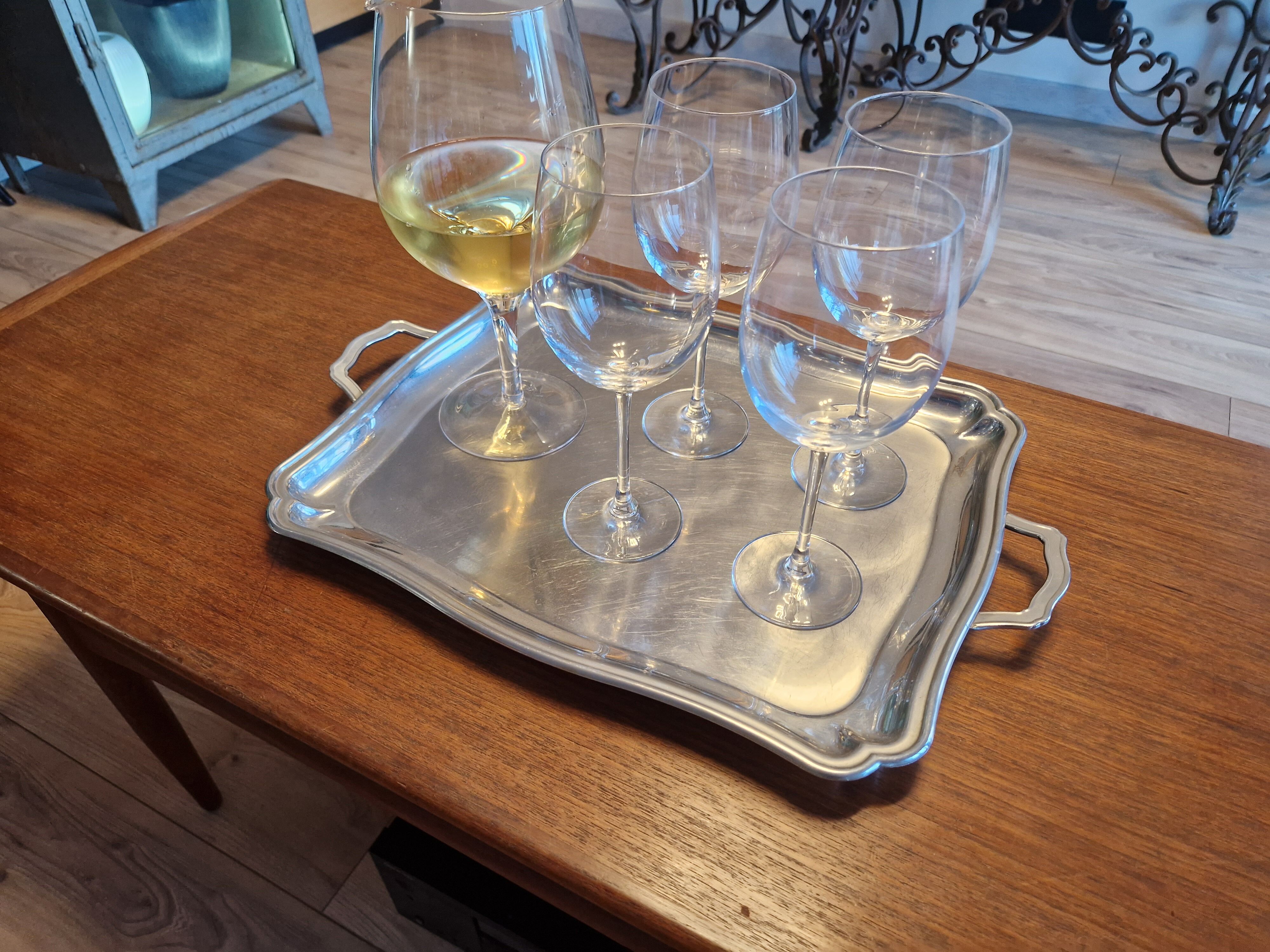 Vintage stainless steel serving tray by Jean Couzon