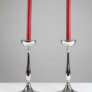 Gunnar Ander for Ystad-Metall: Pair of “Nysilver” candle holders, 1960s