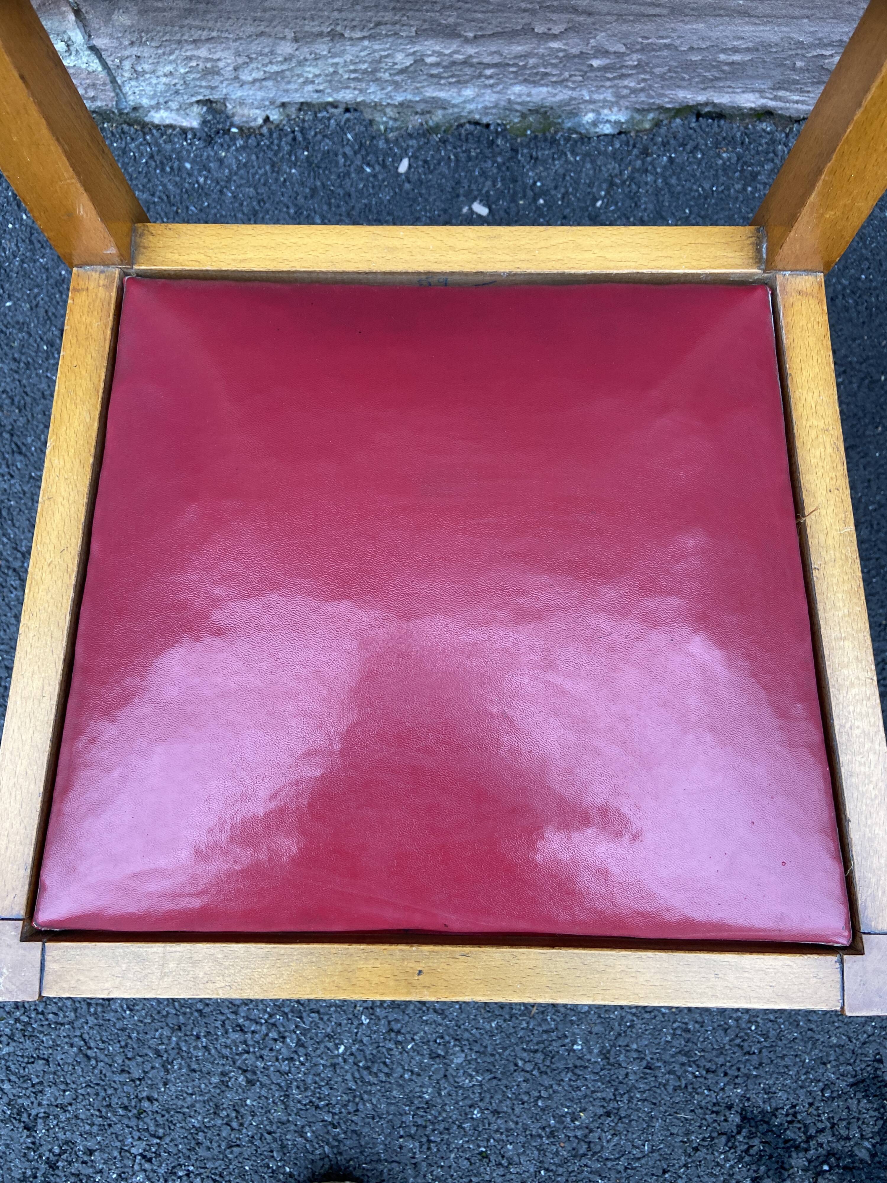 Lot of 4 vintage art deco chairs 1950 mid-century furniture damaged by rené gabriel