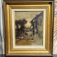 French school – Animated farm scene – Oil on panel