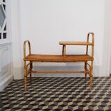 Vintage rattan bench