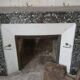 Grey marble fireplace