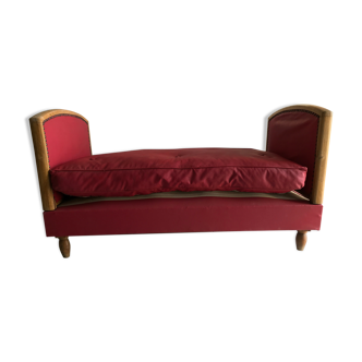 Vintage red padded bench