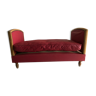 Vintage red padded bench