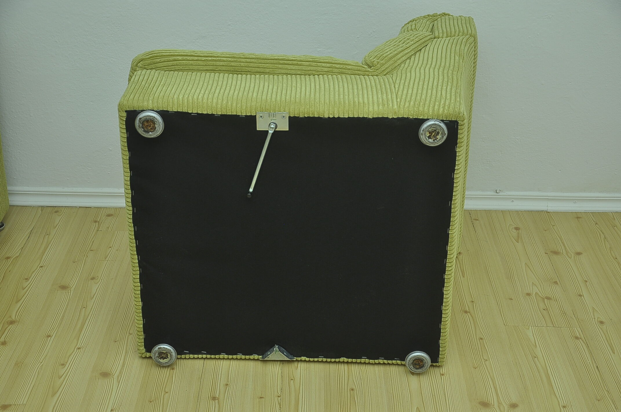 Green corduroy modular sofa from the 70s, 7 pieces