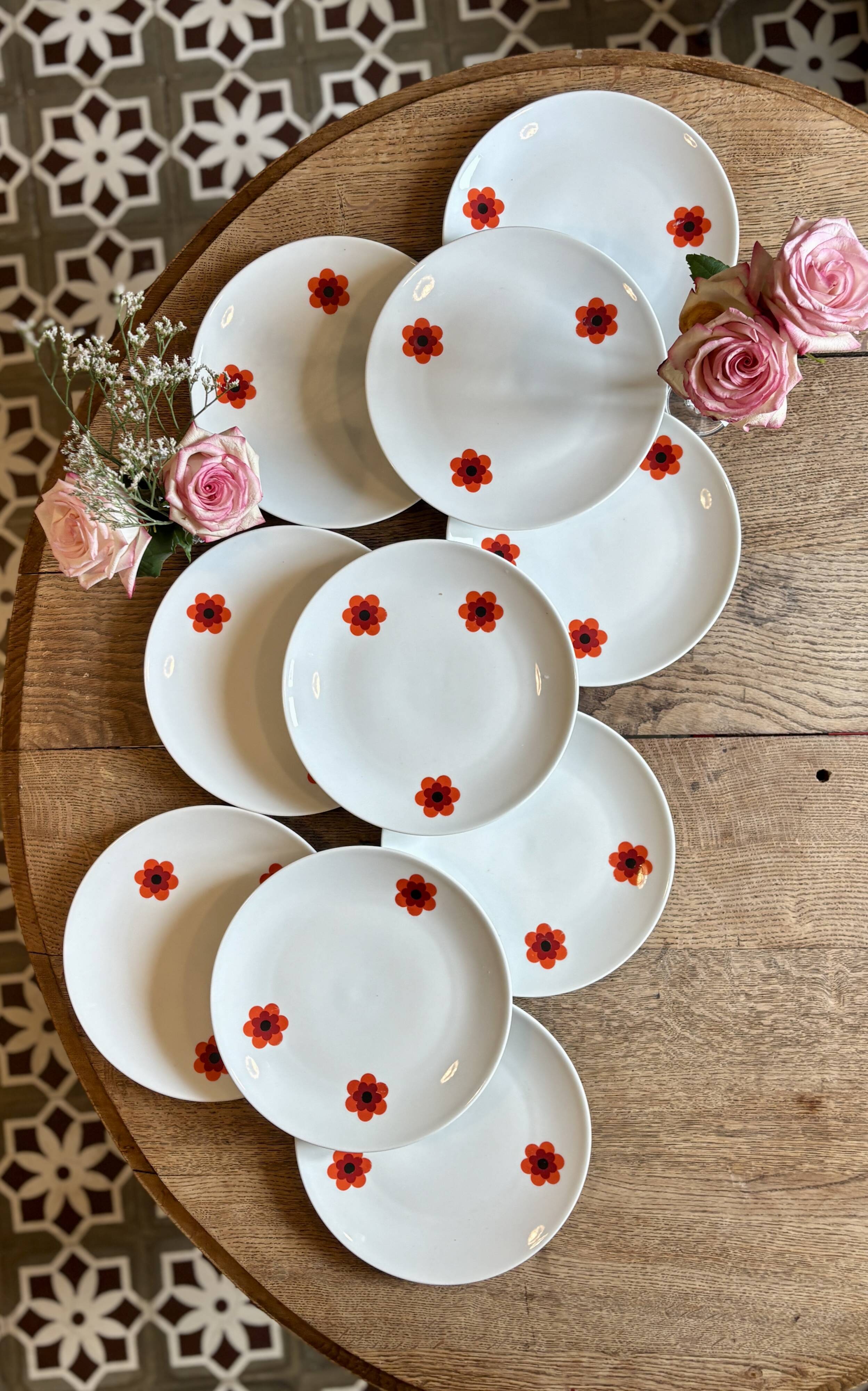 Set of 10 vintage dinner plates, Scherzer Bavaria